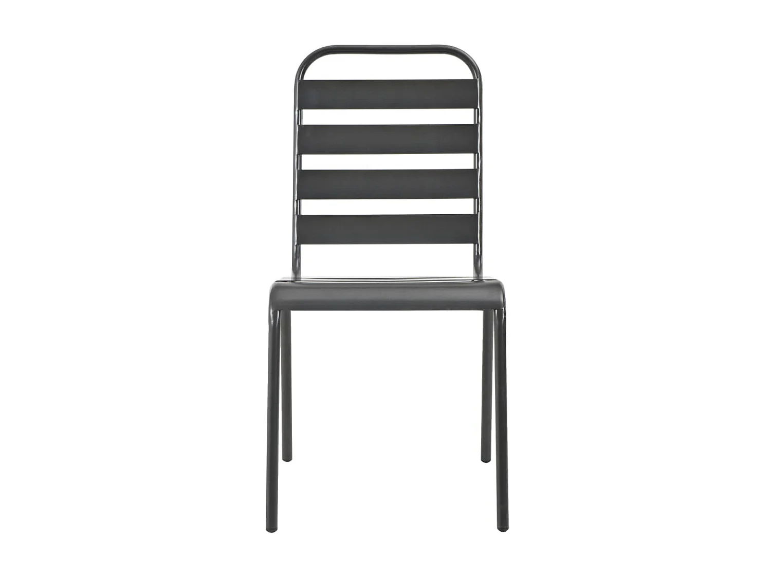 Chaises empilables de d'extérieur 2 pcs Acier Gris SEF47269
