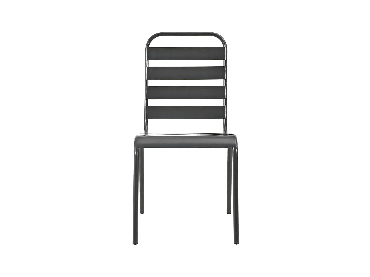 Chaises empilables de d'extérieur 2 pcs Acier Gris SEF47269
