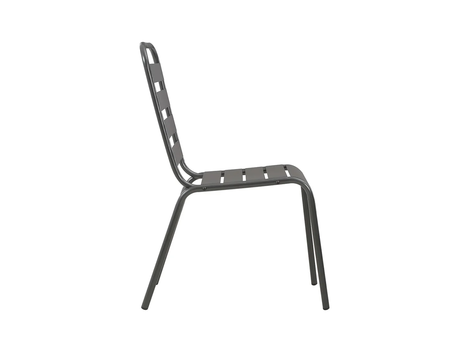 Chaises empilables de d'extérieur 2 pcs Acier Gris SEF47269