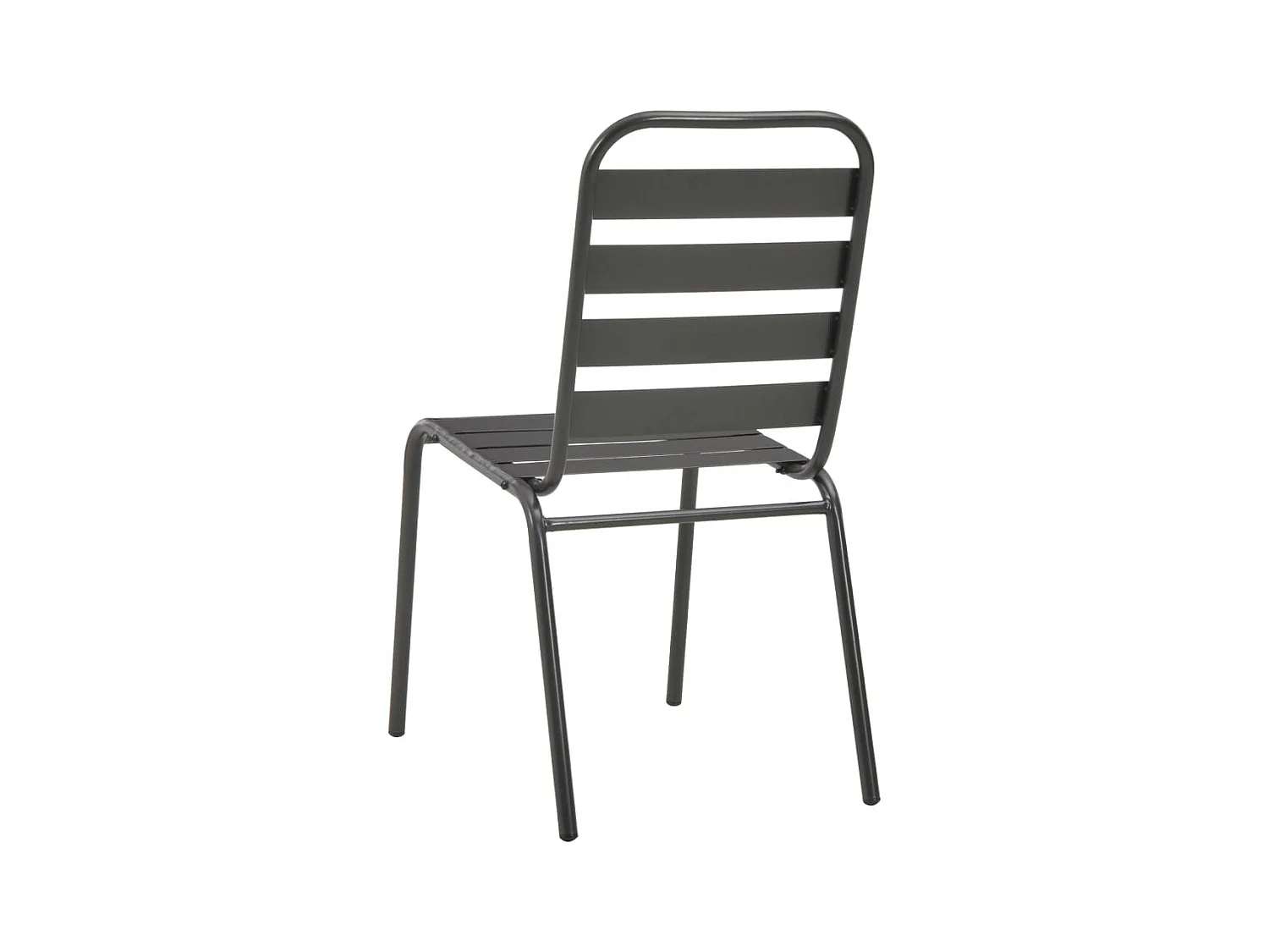 Chaises empilables de d'extérieur 2 pcs Acier Gris SEF47269