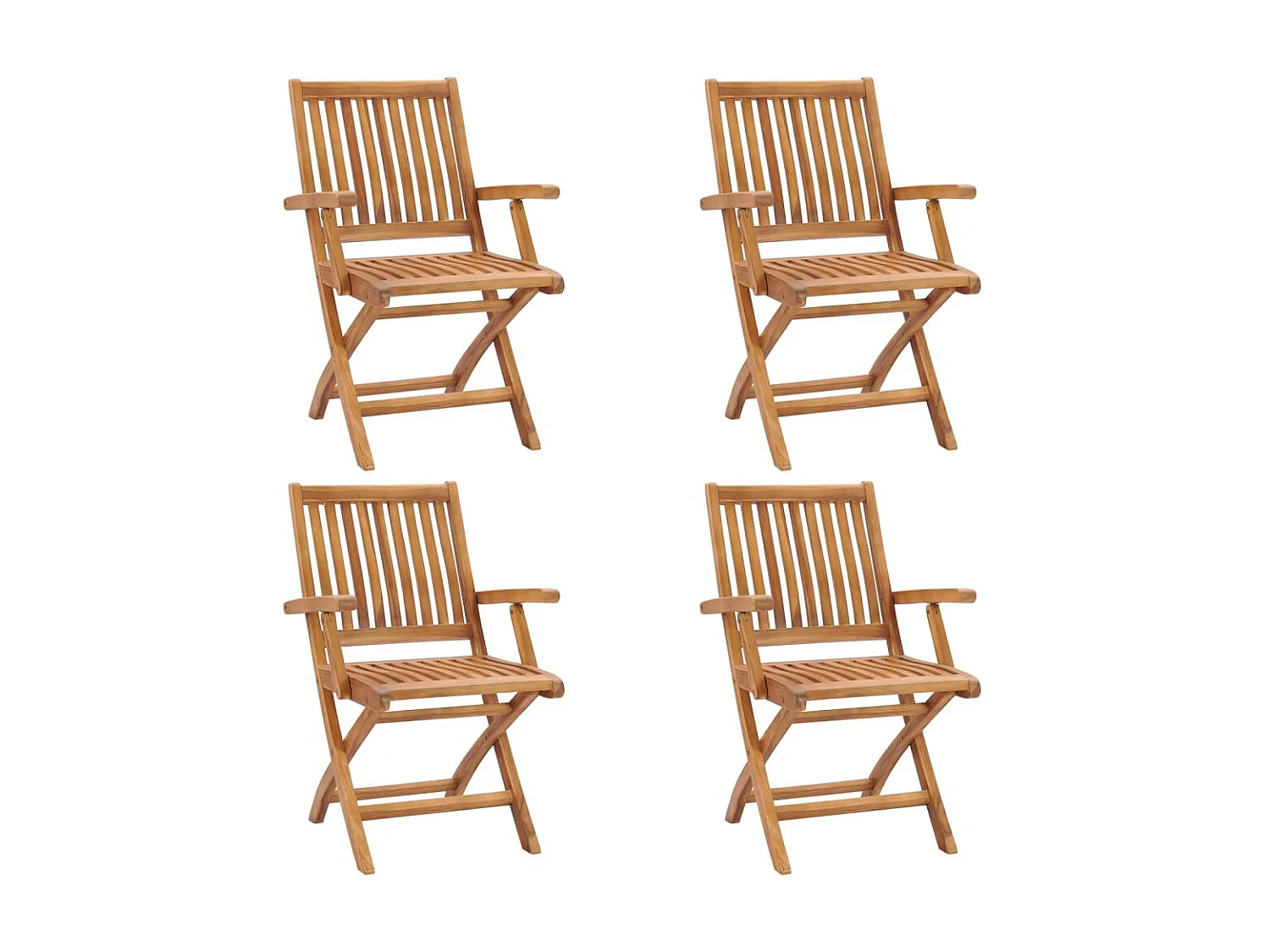 Chaises pliables de jardin 4 pcs Bois de teck solide SEF87207
