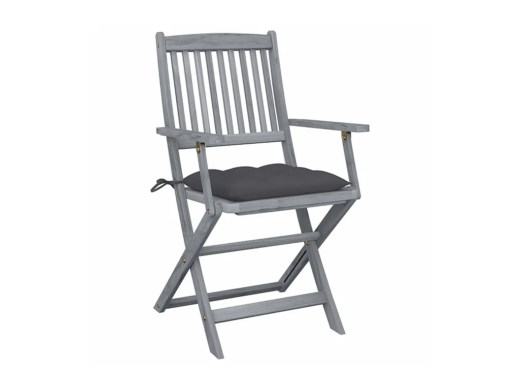 Klappbare Gartenstühle 2 Stk.| Outdoor-Stuhl mit Kissen Massivholz Akazie -gkd398066