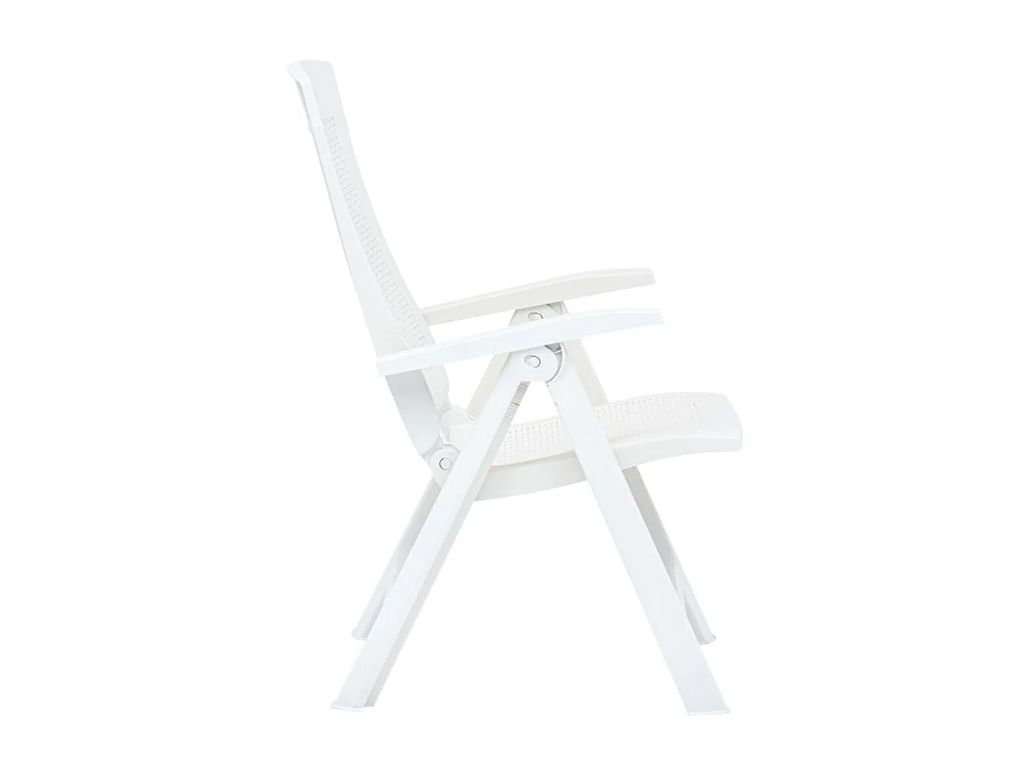 Chaises inclinables de jardin 2 pcs Plastique Blanc SEF17646