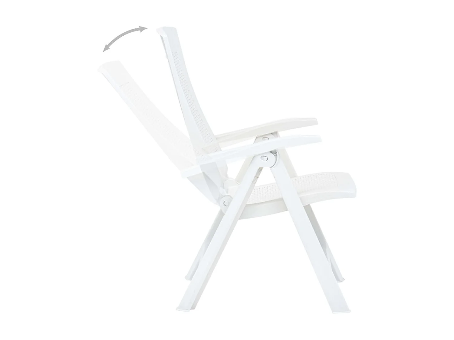 Chaises inclinables de jardin 2 pcs Plastique Blanc SEF17646