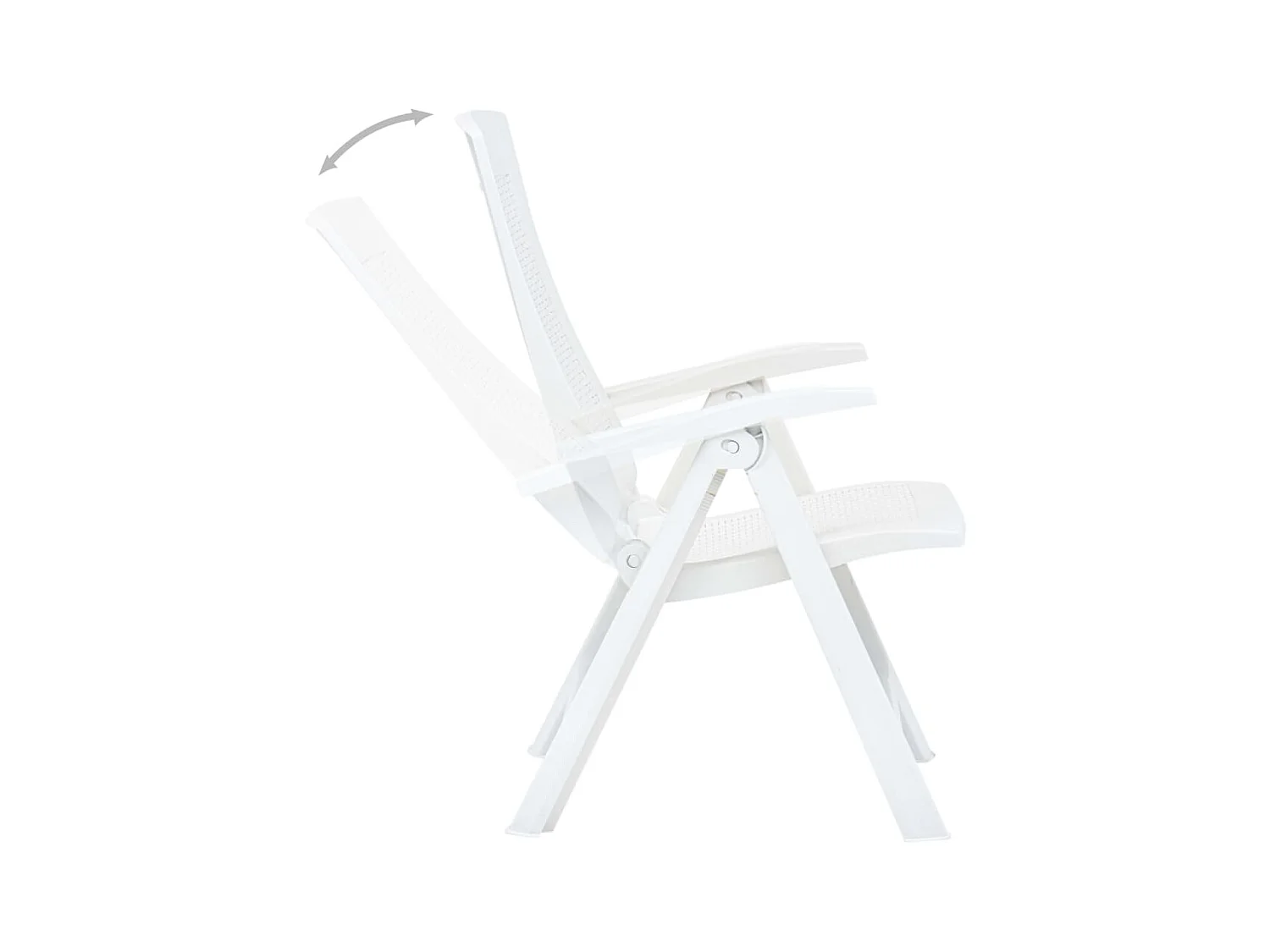 Chaises inclinables de jardin 2 pcs Plastique Blanc SEF17646