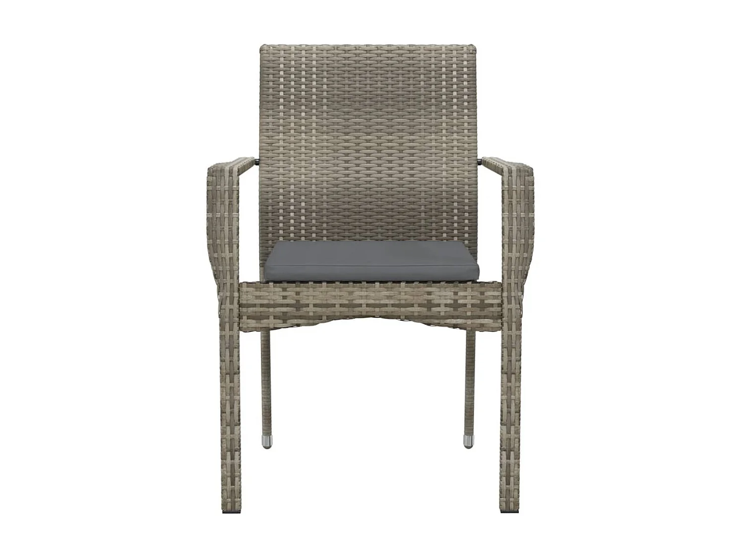 Chaises de jardin avec coussins 4 pcs Résine tressée Gris SEF50133