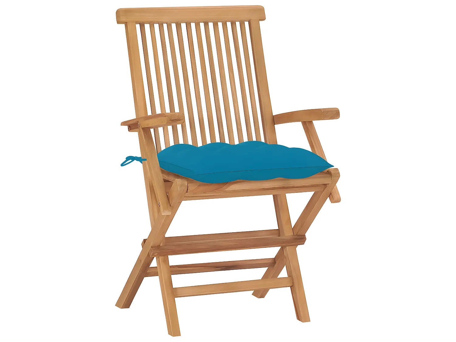 Tuinstoelen 2 st met lichtblauwe kussens massief teakhout NL99129