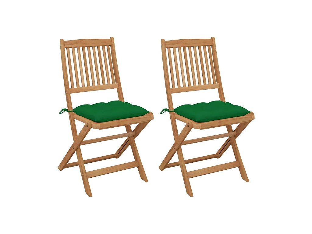 Tuinstoelen 2 st inklapbaar met kussens massief acaciahout NL30718
