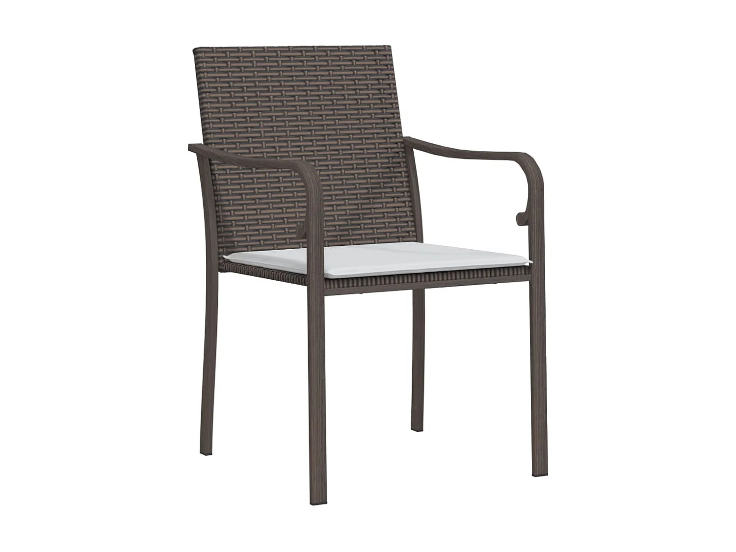 Chaises de jardin et coussins lot de 6 marron 56x59x84 cm rotin SEF35738