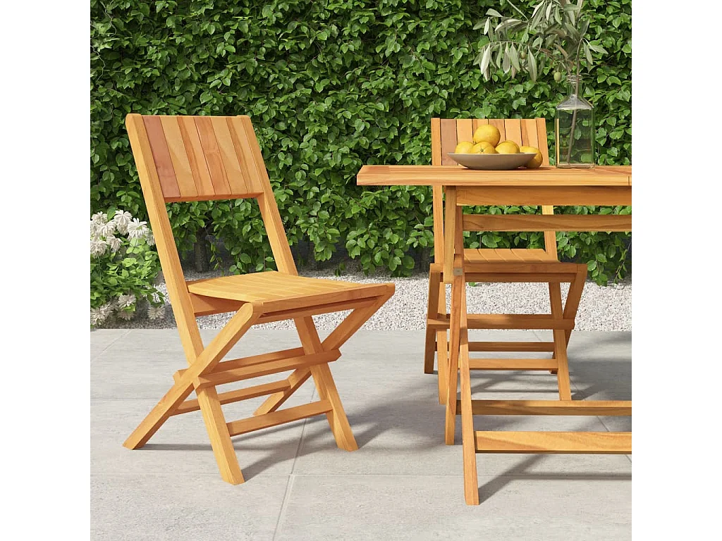 Sillas de jardín plegables 2 uds madera maciza teca 47x61x90cm ES64599