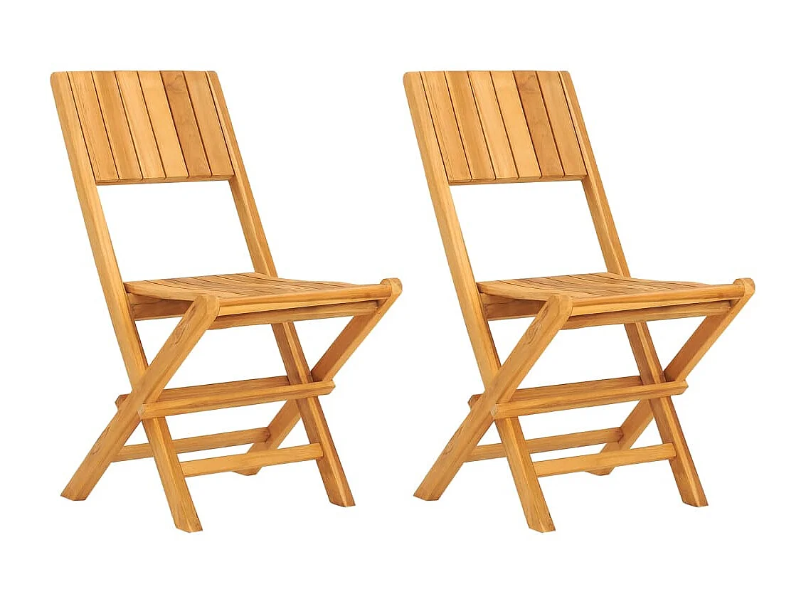 Chaises de jardin pliantes 2 pcs 47x61x90 cm bois massif teck SEF14570