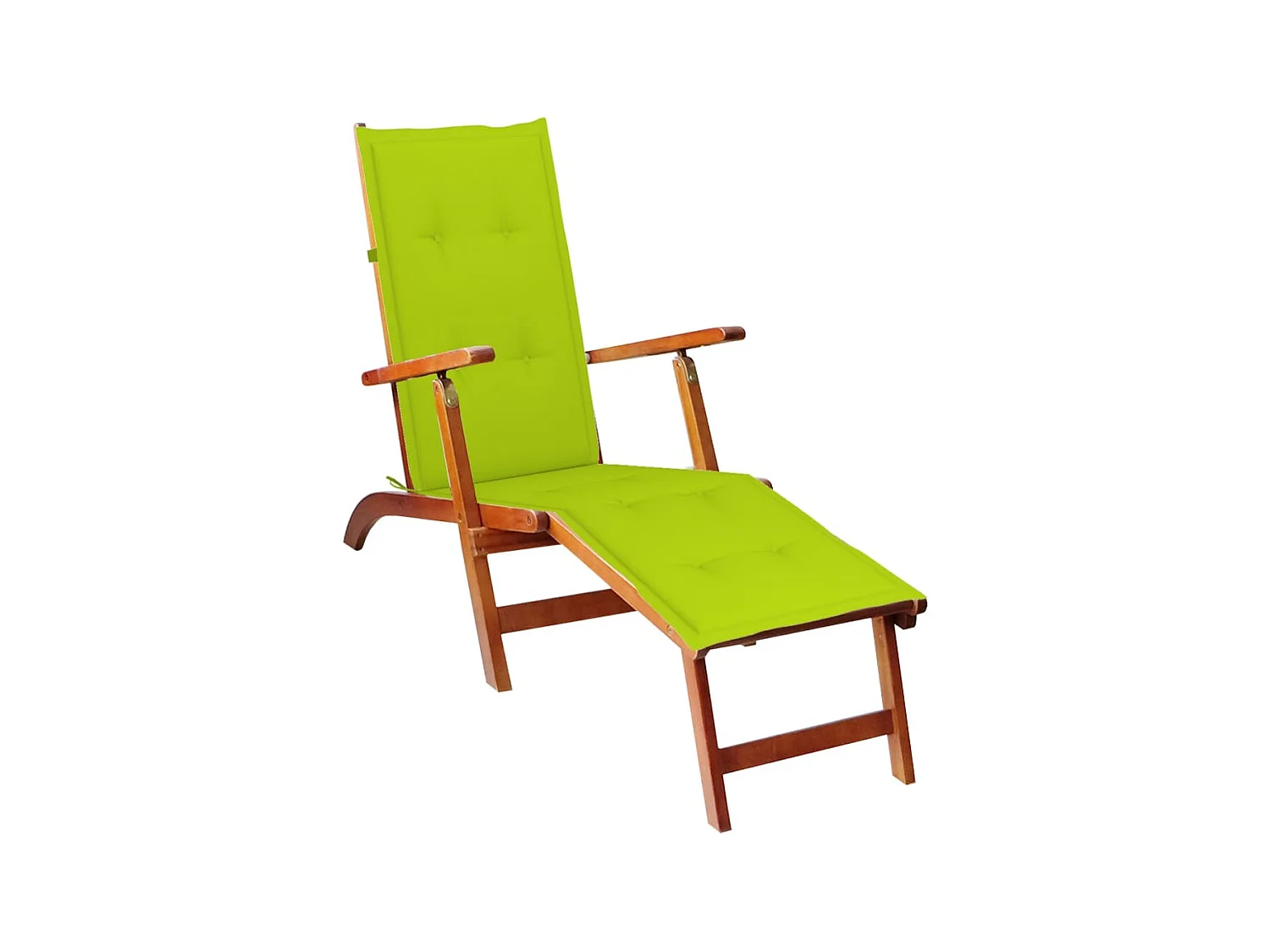 Chaise de terrasse avec repose-pied et coussin Acacia solide SEF24020