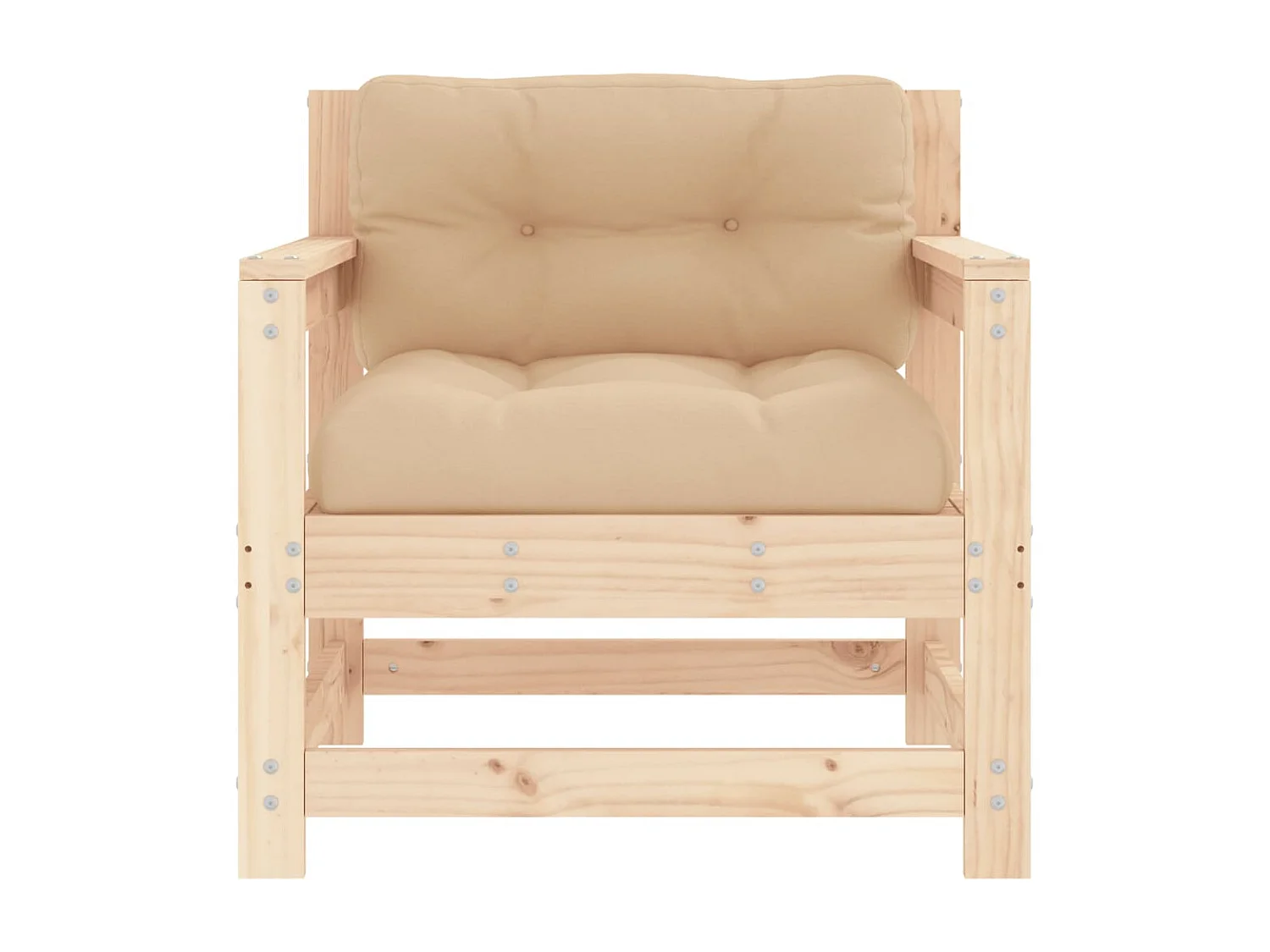 lot de 2 Chaises de jardin avec coussins bois de pin massif PWRS40558