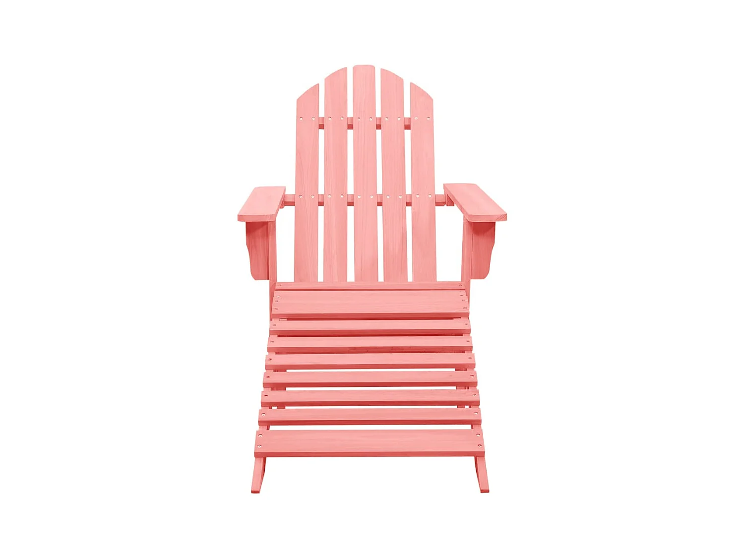Tuinstoel Adirondack met voetenbank massief vurenhout roze NL446946