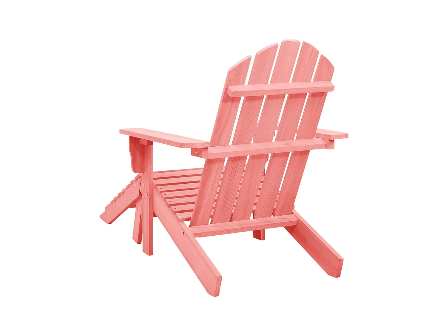 Tuinstoel Adirondack met voetenbank massief vurenhout roze NL446946