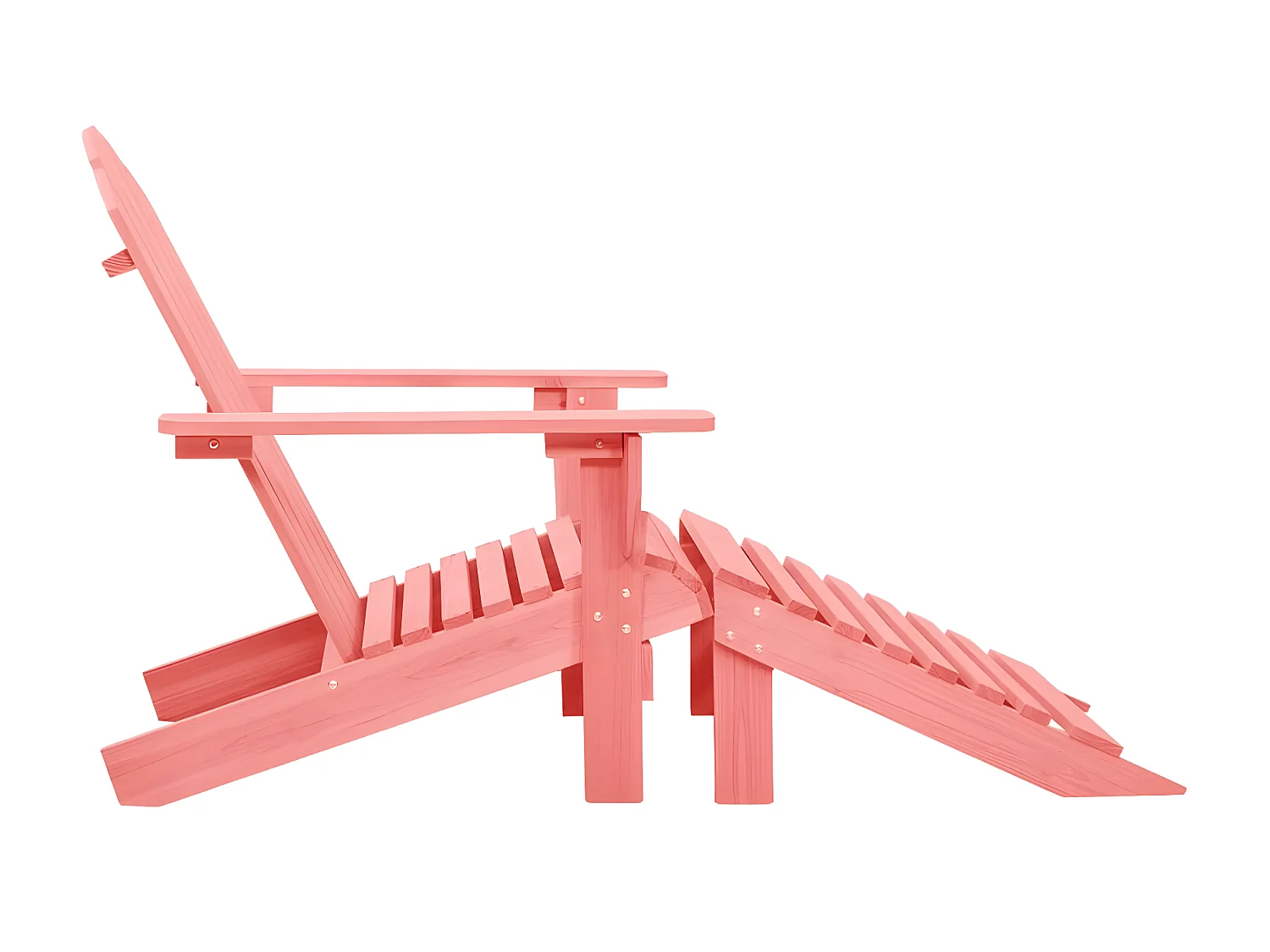Tuinstoel Adirondack met voetenbank massief vurenhout roze NL446946