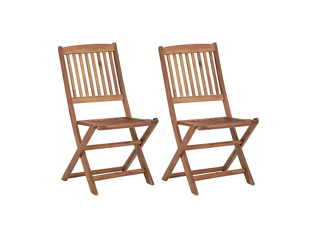 Klappbare Gartenstühle 2 Stk.| Outdoor-Stuhl mit Kissen Massivholz Akazie -gkd480109