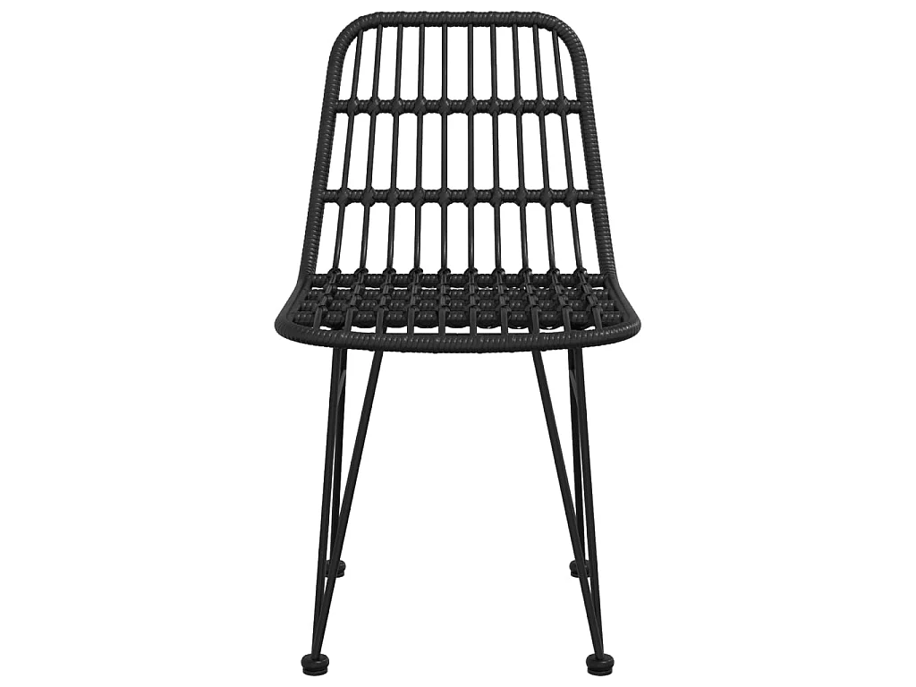 Chaises de jardin 2 pcs Noir 48x62x84 cm Résine tressée SEF85838