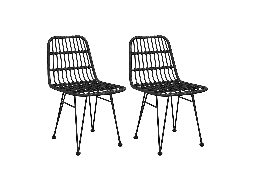 Chaises de jardin 2 pcs Noir 48x62x84 cm Résine tressée SEF85838