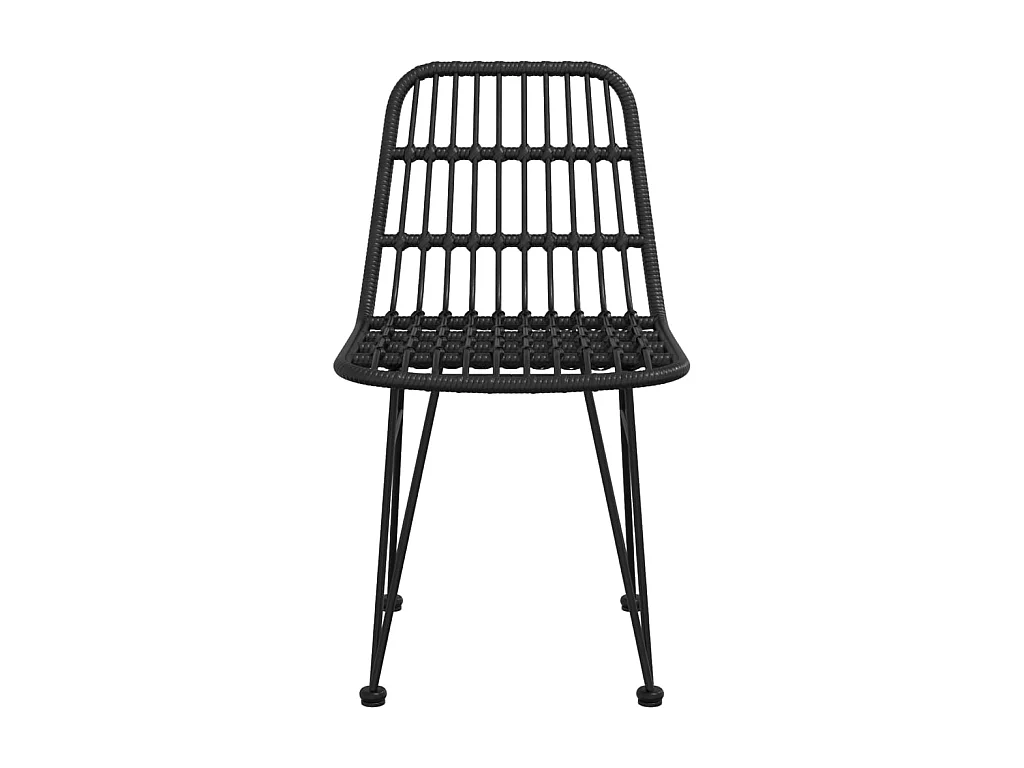 Chaises de jardin 2 pcs Noir 48x62x84 cm Résine tressée SEF85838