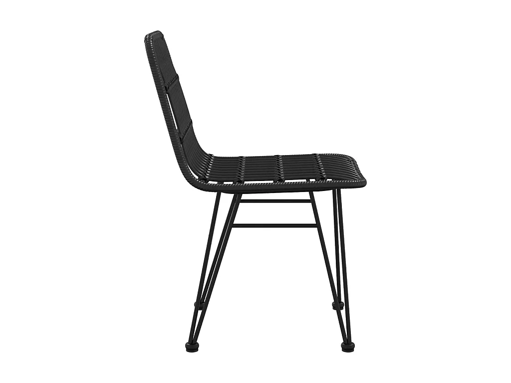 Chaises de jardin 2 pcs Noir 48x62x84 cm Résine tressée SEF85838