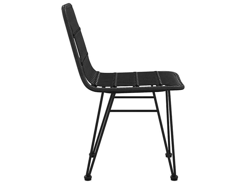 Chaises de jardin 2 pcs Noir 48x62x84 cm Résine tressée SEF85838