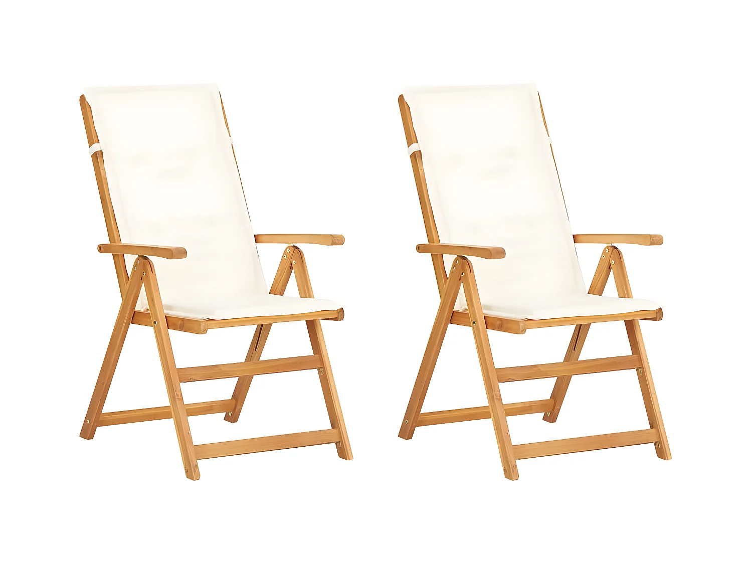 Chaises inclinables de jardin 2 pcs Marron Bois solide d'acacia SEF80243