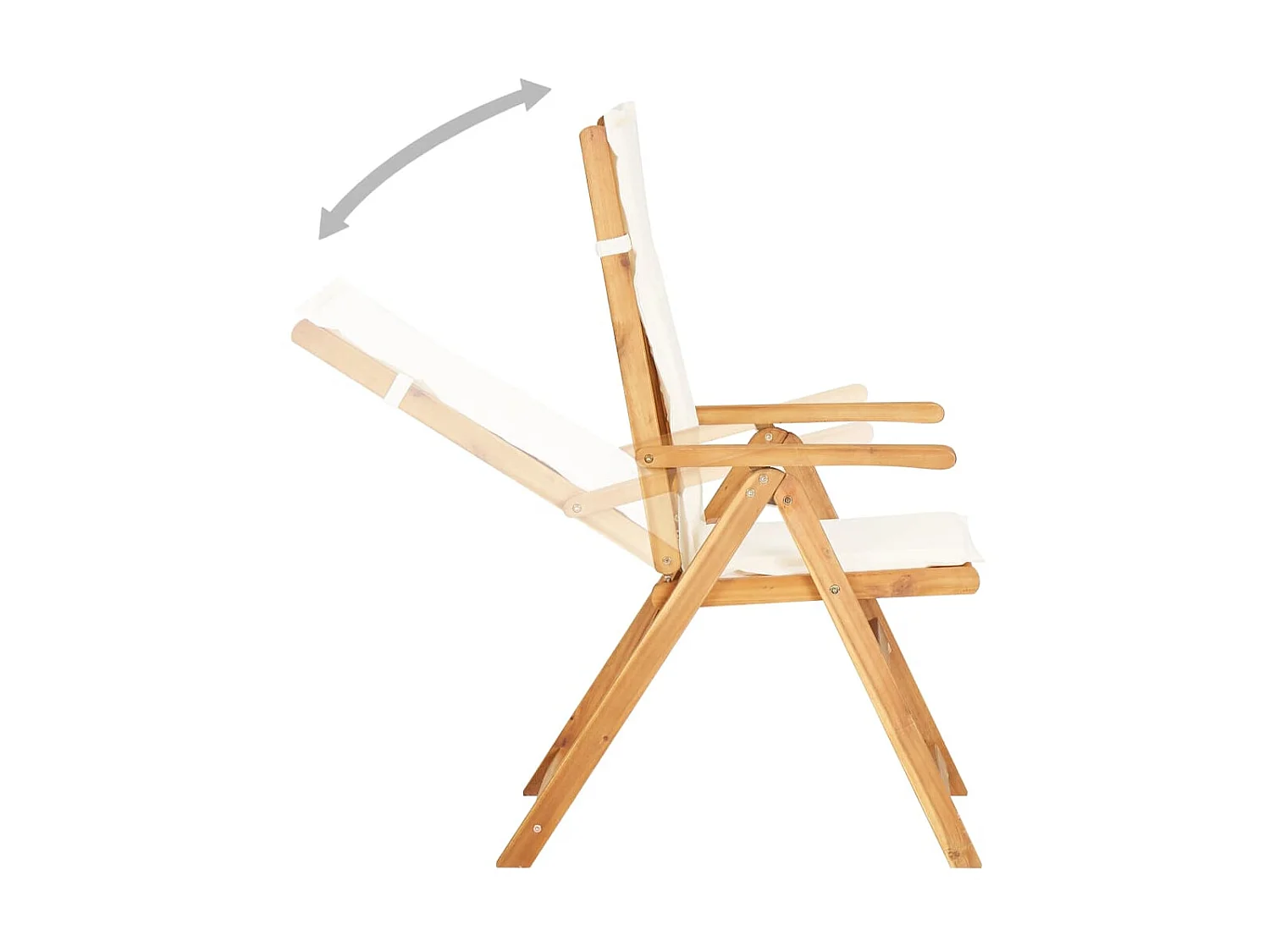 Chaises inclinables de jardin 2 pcs Marron Bois solide d'acacia SEF80243