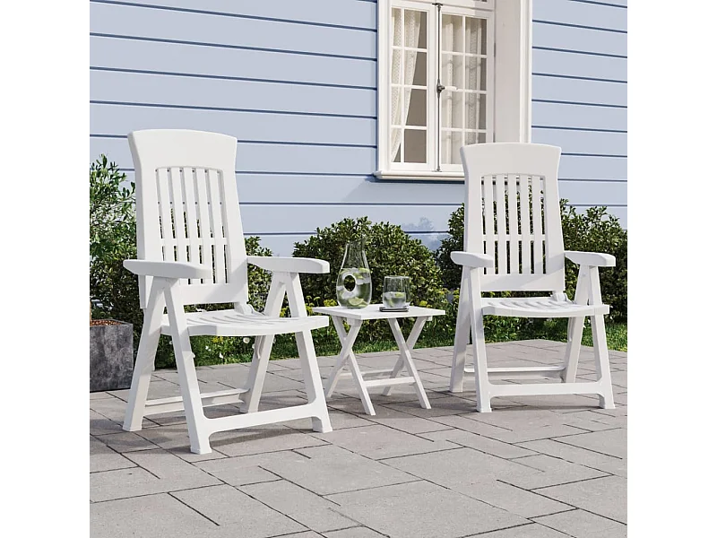 Cadeiras de jardim reclináveis 2 pcs PP branco PT262303