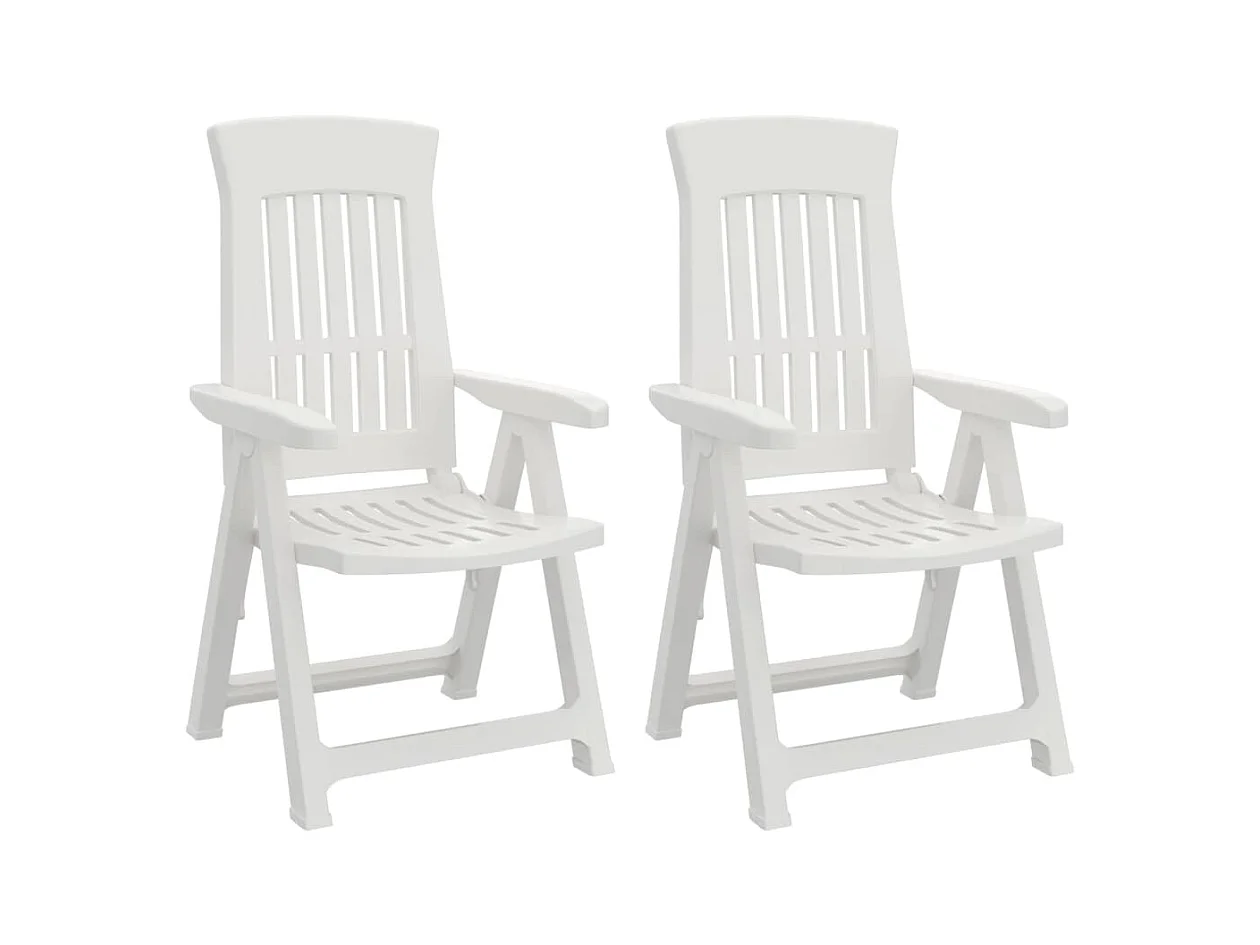 Chaises inclinables de jardin 2 pcs blanc PP SEF26368