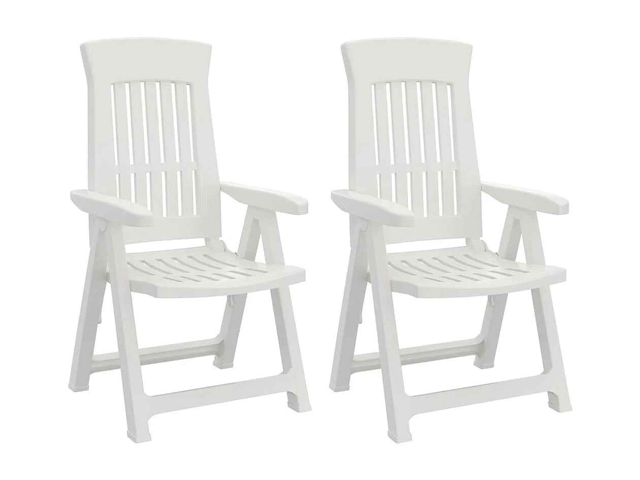 Chaises inclinables de jardin 2 pcs blanc PP SEF26368