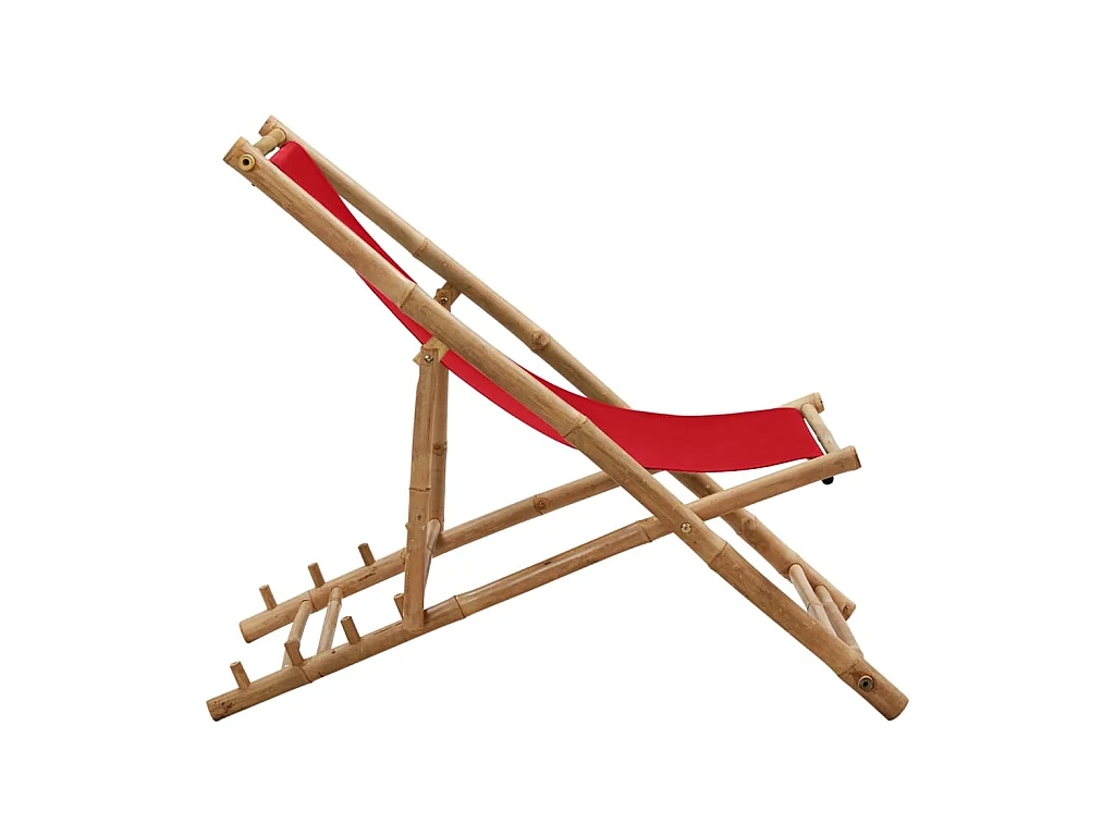 Chaise de jardin Bambou et toile Rouge SEF56030