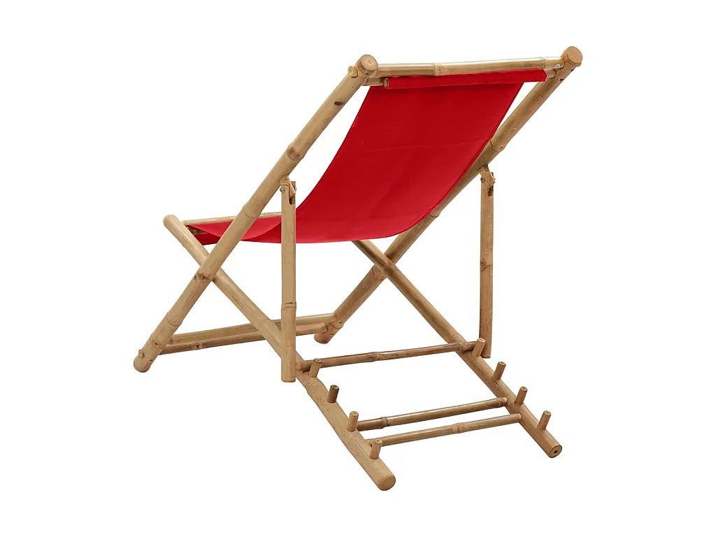 Chaise de jardin Bambou et toile Rouge SEF56030