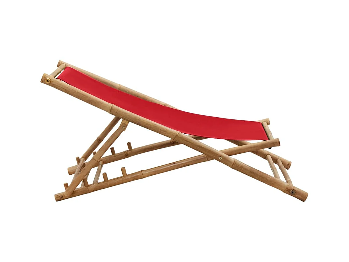 Chaise de jardin Bambou et toile Rouge SEF56030