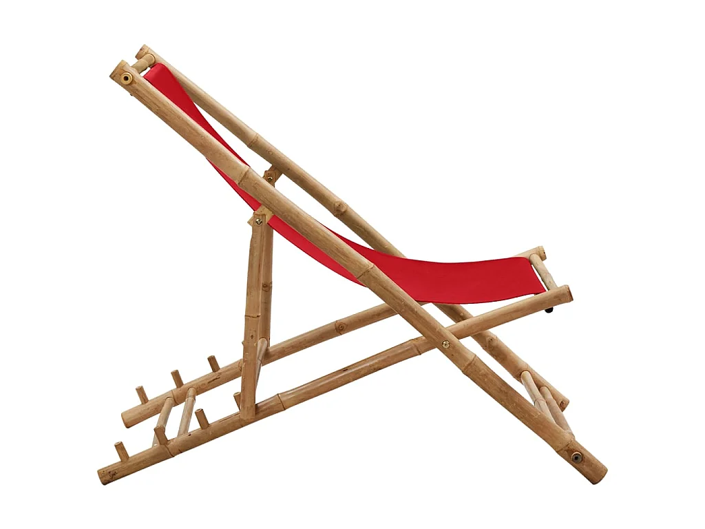 Chaise de jardin Bambou et toile Rouge SEF56030