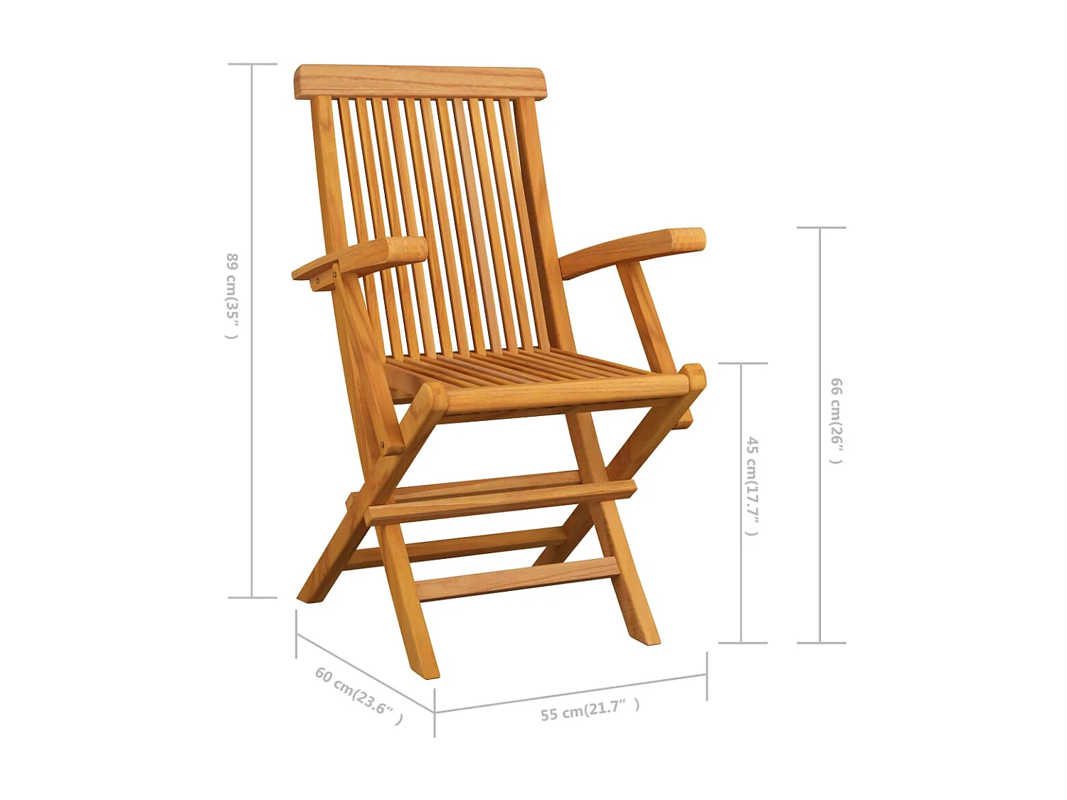 Chaises de jardin 3 pcs Bois de teck massif SEF95464