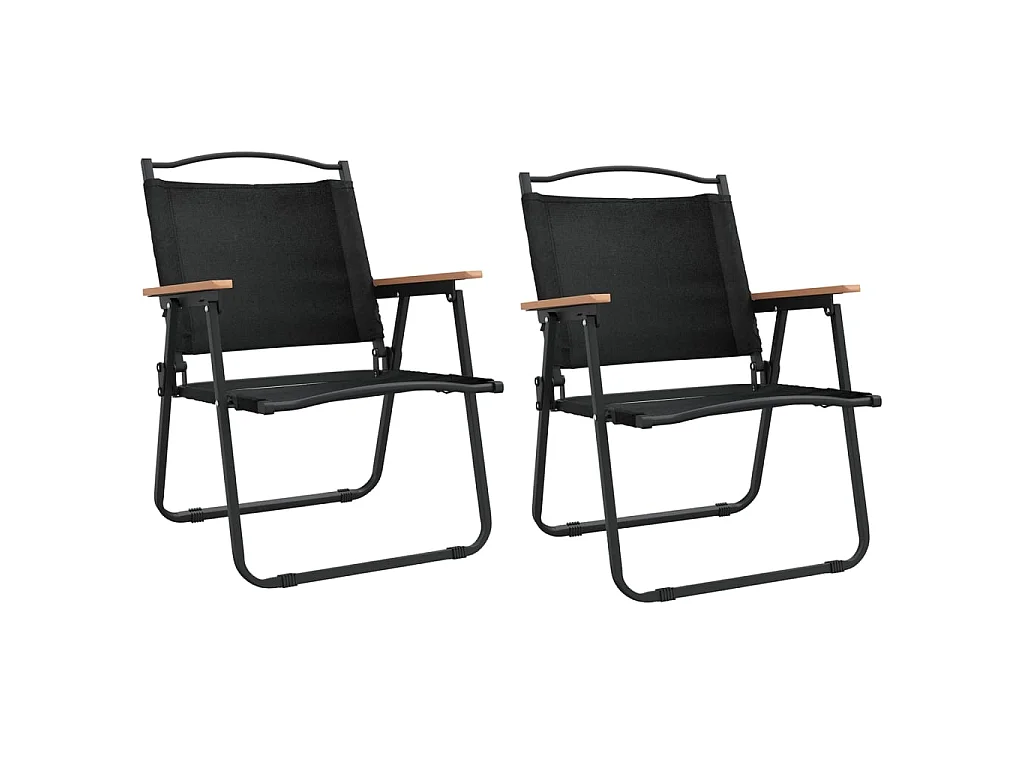 Sillas de camping 2 uds tela Oxford negro 54x55x78 cm ES34184