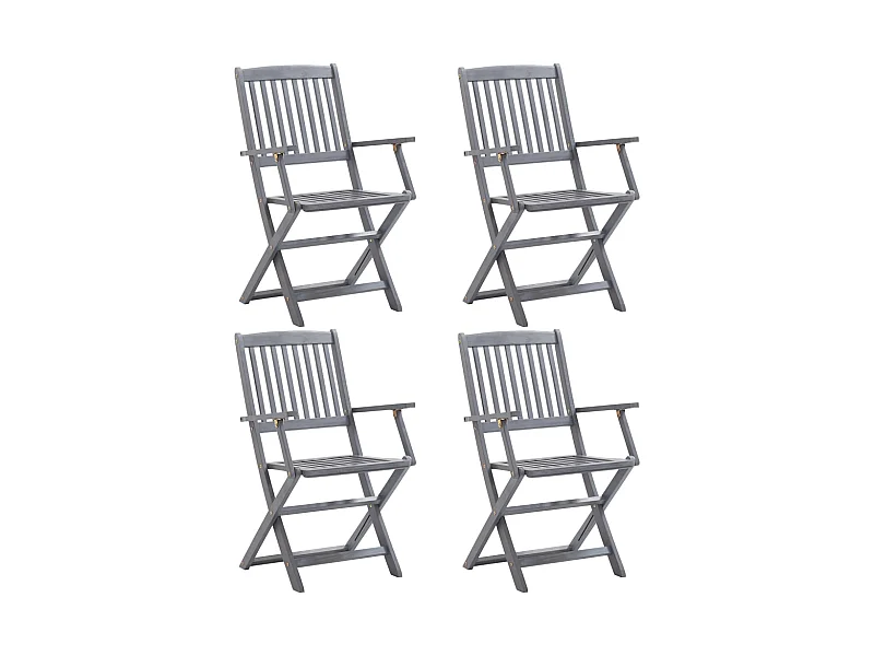 Chaises pliables d'extérieur 4 pcs Bois d'acacia solide SEF39791