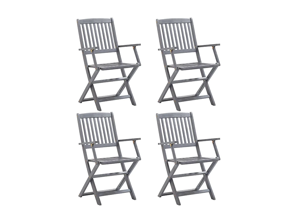 Chaises pliables d'extérieur 4 pcs Bois d'acacia solide SEF39791