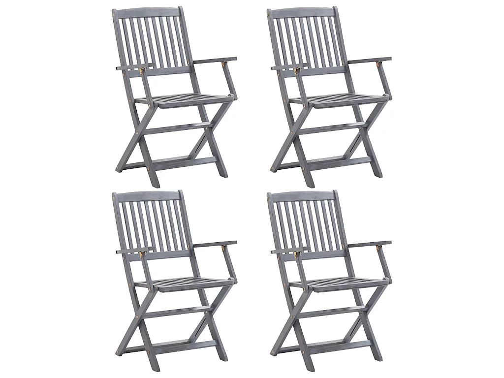 Klappbare Gartenstühle 4 Stk.| Outdoor-Stuhl Massivholz Akazie -gkd910411