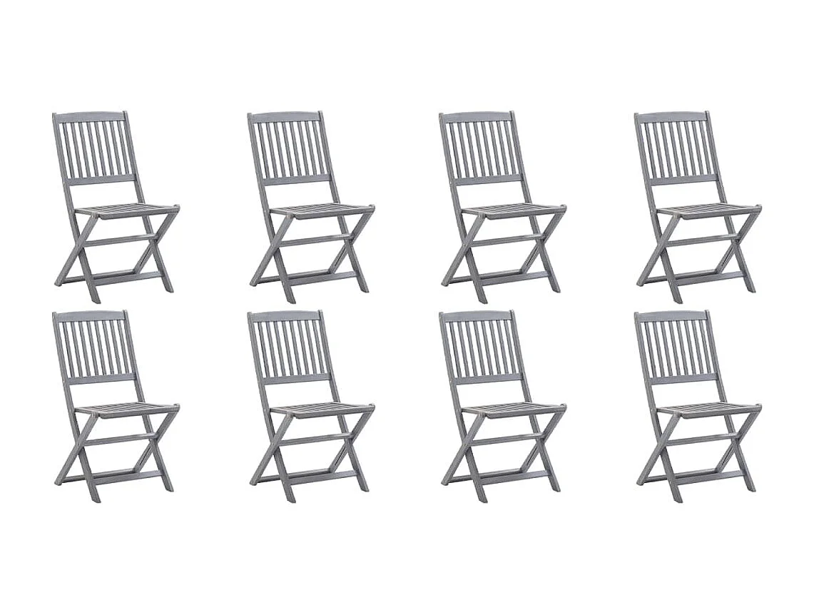 Chaises pliables d'extérieur 8 pcs Bois d'acacia solide SEF78885
