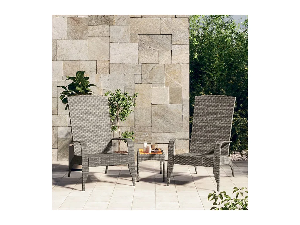 Chaise de jardin Adirondack Gris Résine tressée SEF92561
