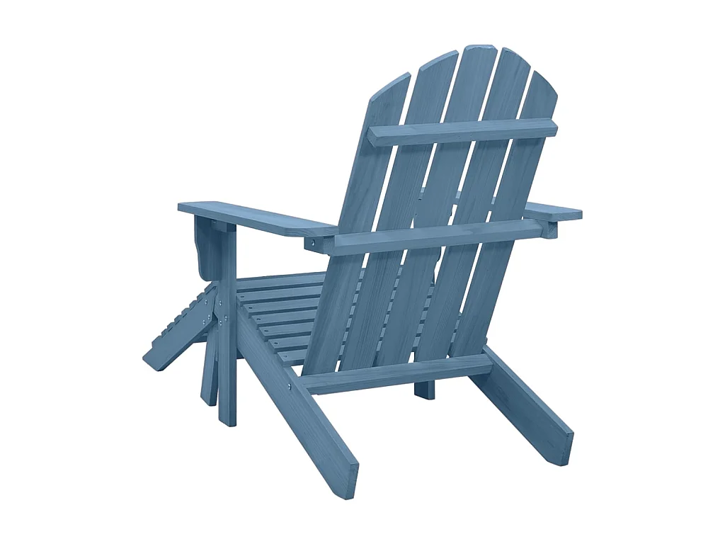 Tuinstoel Adirondack met voetenbank massief vurenhout blauw NL202889