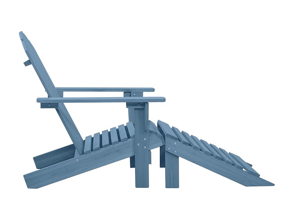 Tuinstoel Adirondack met voetenbank massief vurenhout blauw NL202889
