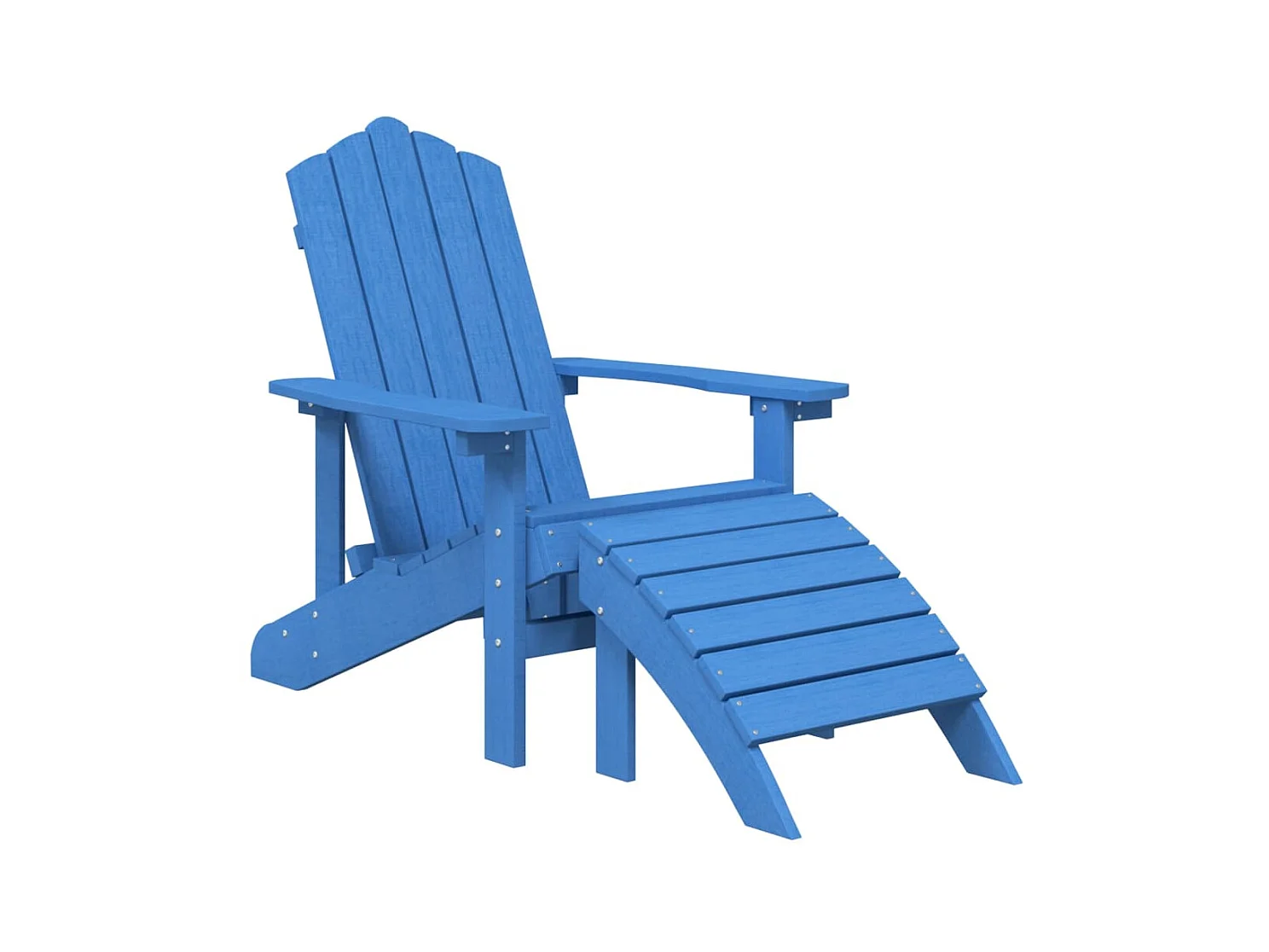 Chaises de jardin Adirondack 2 pcs avec repose-pieds PEHD Bleu SEF79308