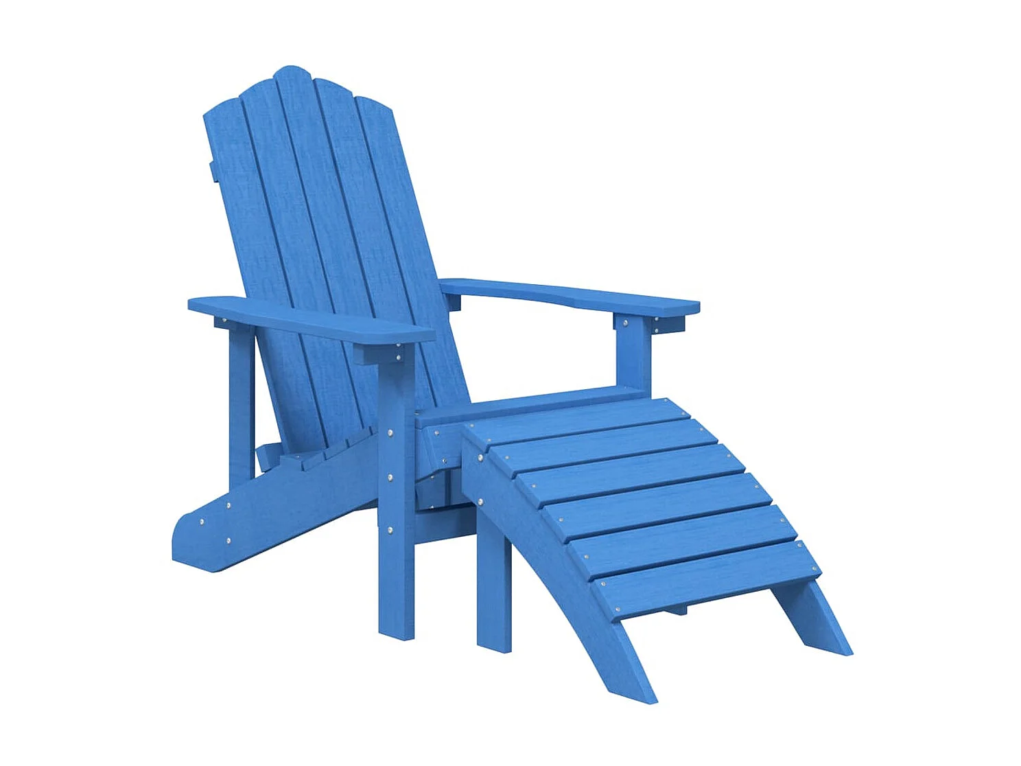 Chaises de jardin Adirondack 2 pcs avec repose-pieds PEHD Bleu SEF79308