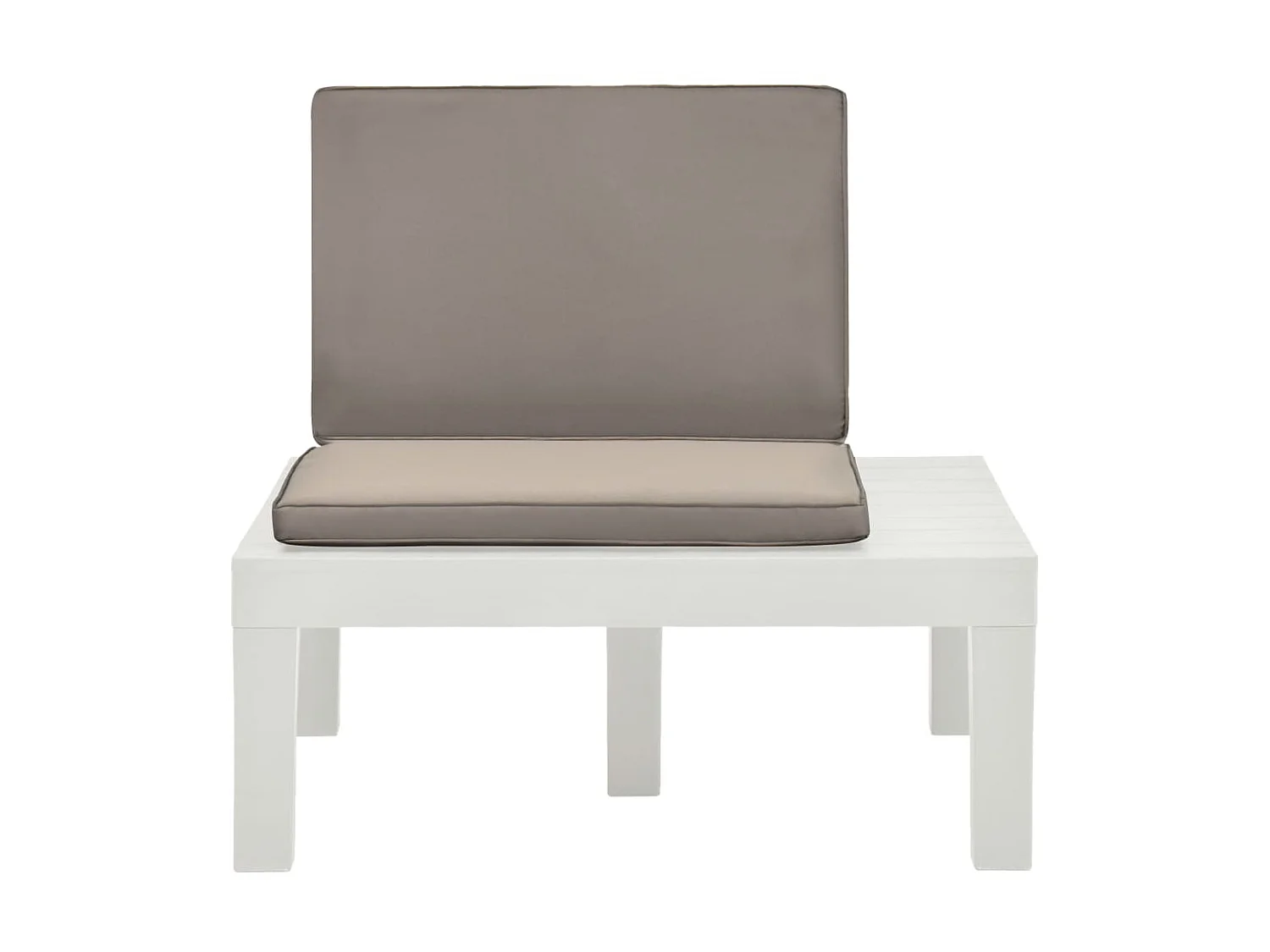 Chaise de salon de jardin avec coussin Plastique Blanc SEF47054