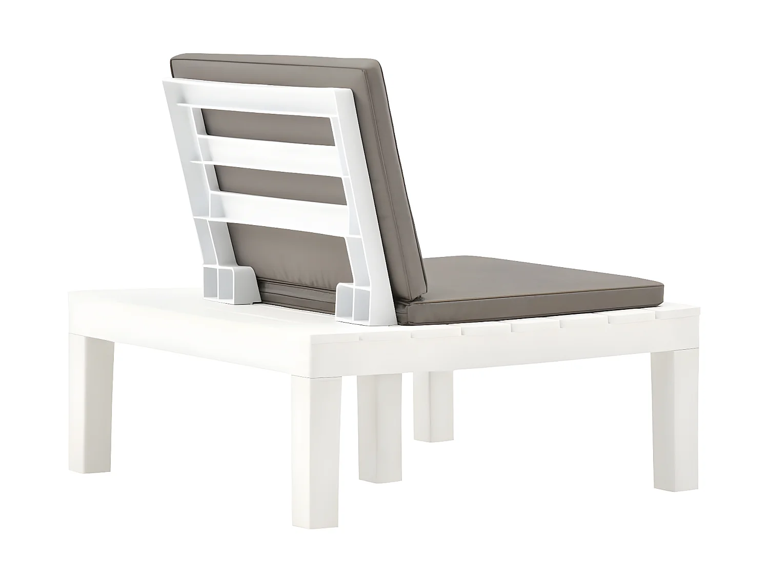 Chaise de salon de jardin avec coussin Plastique Blanc SEF47054
