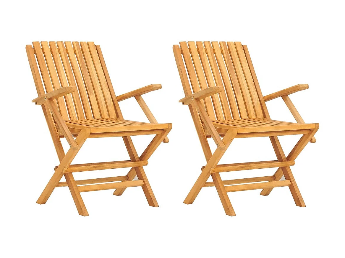 Chaises de jardin pliantes 2 pcs 61x67x90 cm bois massif teck SEF98627