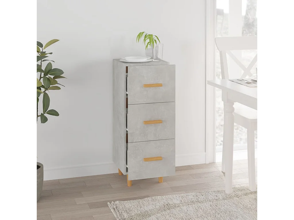 Sideboard Lowboard - Betongrau 34,5x34x90 cm Holzwerkstoff -RM48606